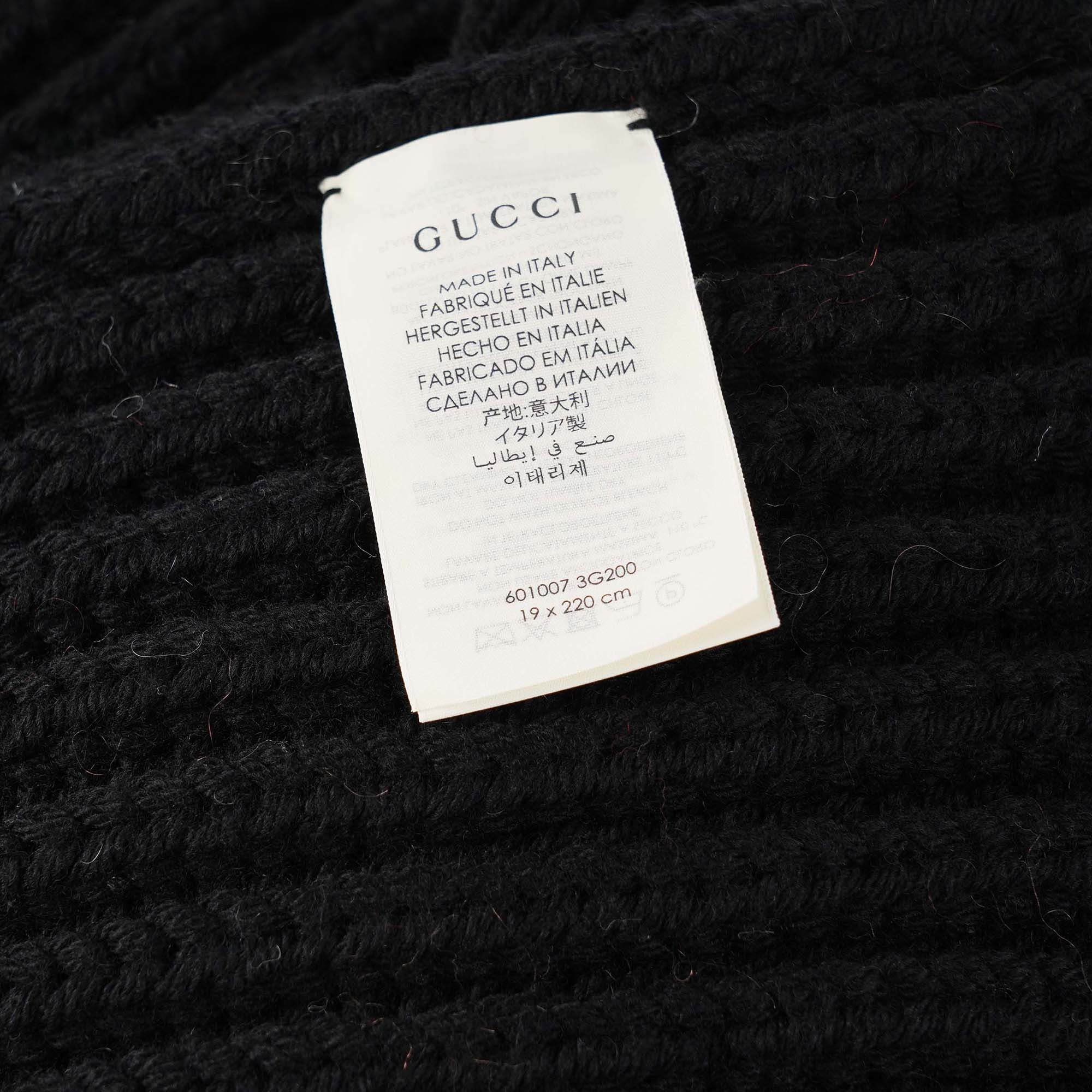 Gucci - Black Knit Wool Scarf 